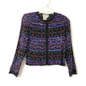 Vintage Papell Boutique 100% Silk Evening Jacket